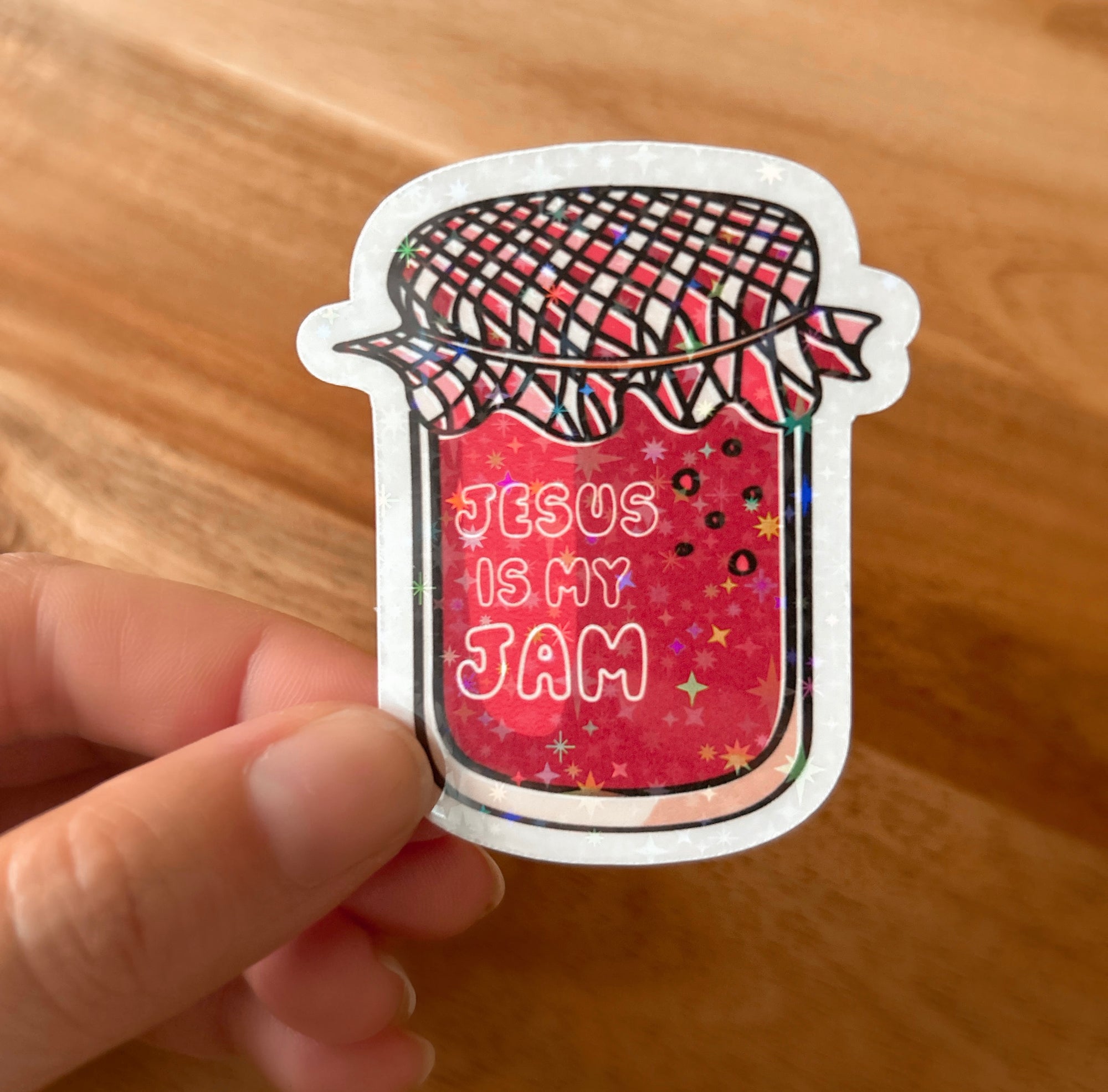 Jesus Is My Jam Holographic Sticker