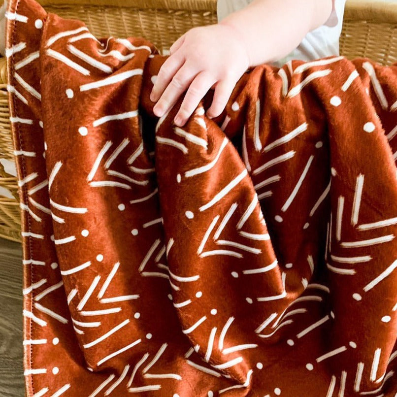 Copper Mudcloth Baby Blanket